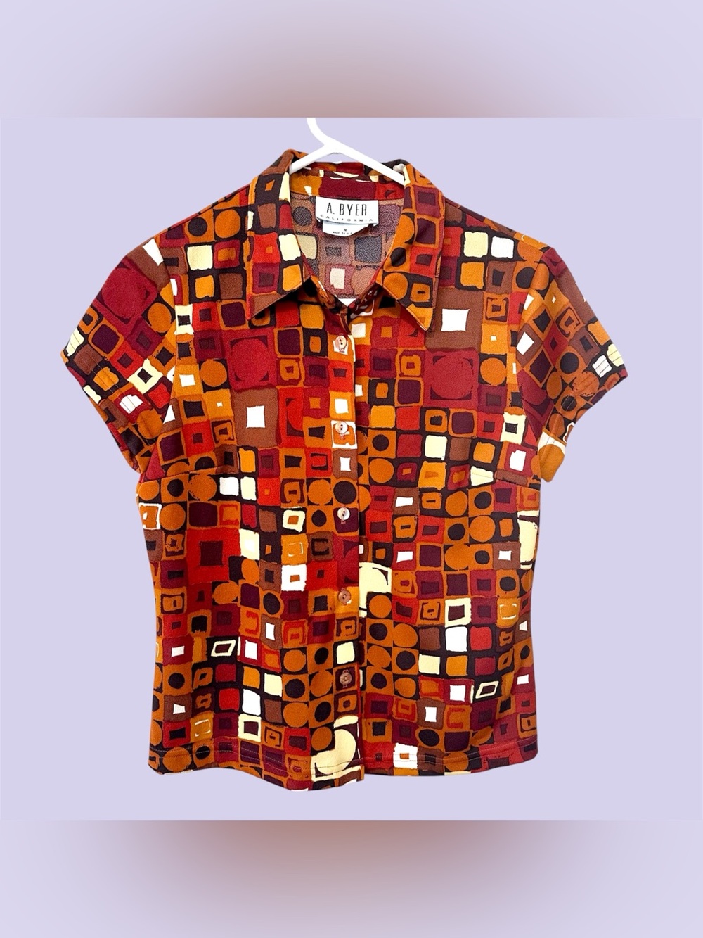 Vintage 90s Amy Byer geometric button down top